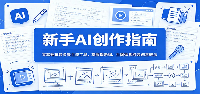 新手AI创作指南:零基础玩转多款主流工具,掌握提示词、生图做视频及创意玩法-智富思维学堂