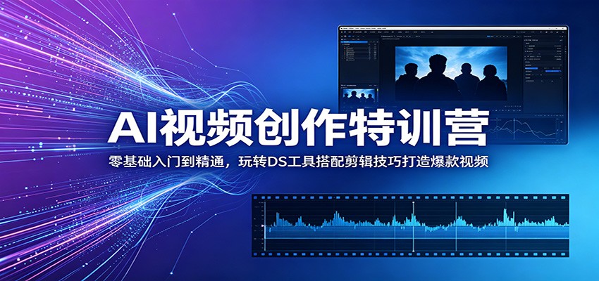 AI视频创作特训营:零基础入门到精通,玩转DS工具搭配剪辑技巧打造爆款视频-智富思维学堂