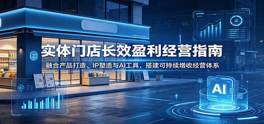实体门店长效盈利经营指南:融合产品打造、IP塑造与AI工具,搭建可持续增收经营体系-智富思维学堂