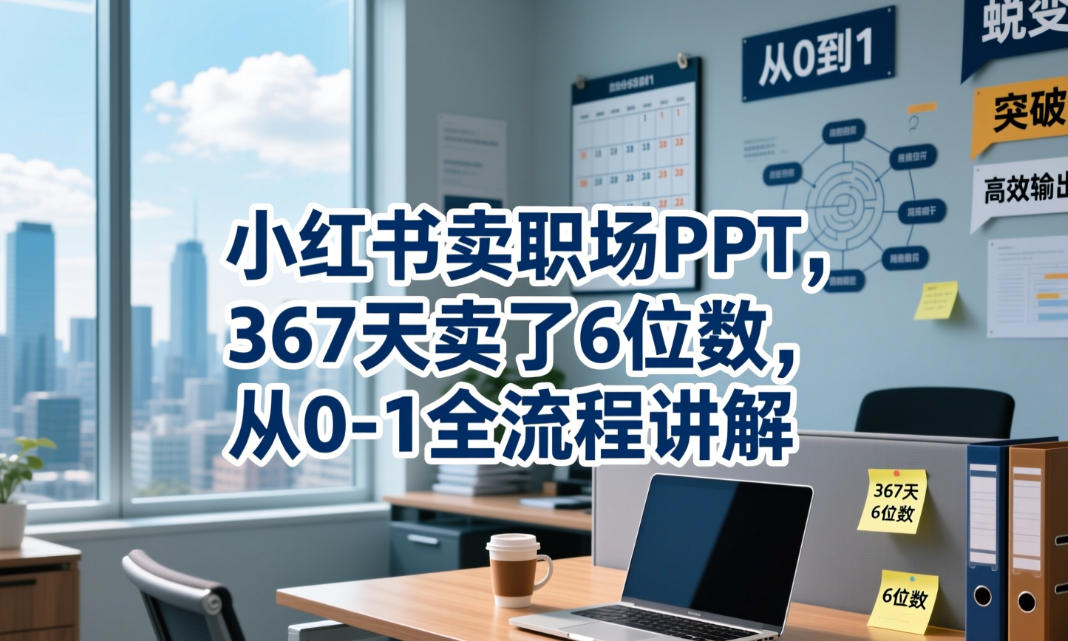 小红书卖职场PPT，367天卖了6位数，从0-1全流程讲解-智富思维学堂