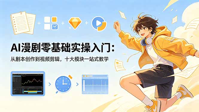 AI漫剧零基础实操入门：从剧本创作到视频剪辑，十大模块一站式教学-智富思维学堂