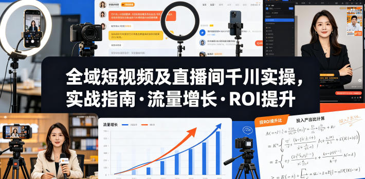 全域短视频及直播间千川实操，实战指南·流量增长·ROI提升(更新)-智富思维学堂