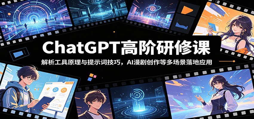 ChatGPT高阶研修课：解析工具原理与提示词技巧，AI漫剧创作等多场景落地应用-智富思维学堂