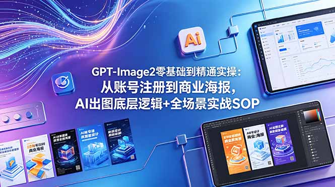 GPT-Image2零基础到精通实操:从账号注册到商业海报,AI出图底层逻辑+全场景实战SOP-智富思维学堂