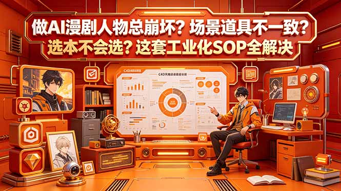 做AI漫剧人物总崩坏?场景道具不一致?选本不会选?这套工业化SOP全解决 (更新-智富思维学堂