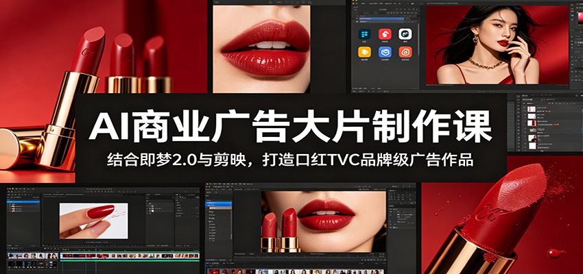 AI商业广告大片制作课：结合即梦2.0与剪映，打造口红TVC品牌级广告作品-智富思维学堂
