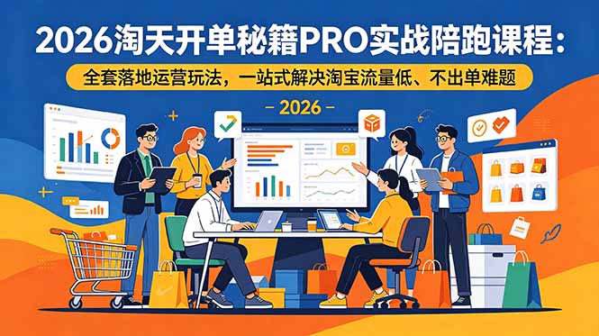 2026淘天开单秘籍PRO实战陪跑课程:全套落地运营玩法,一站式解决淘宝流量低、不出单难题-智富思维学堂