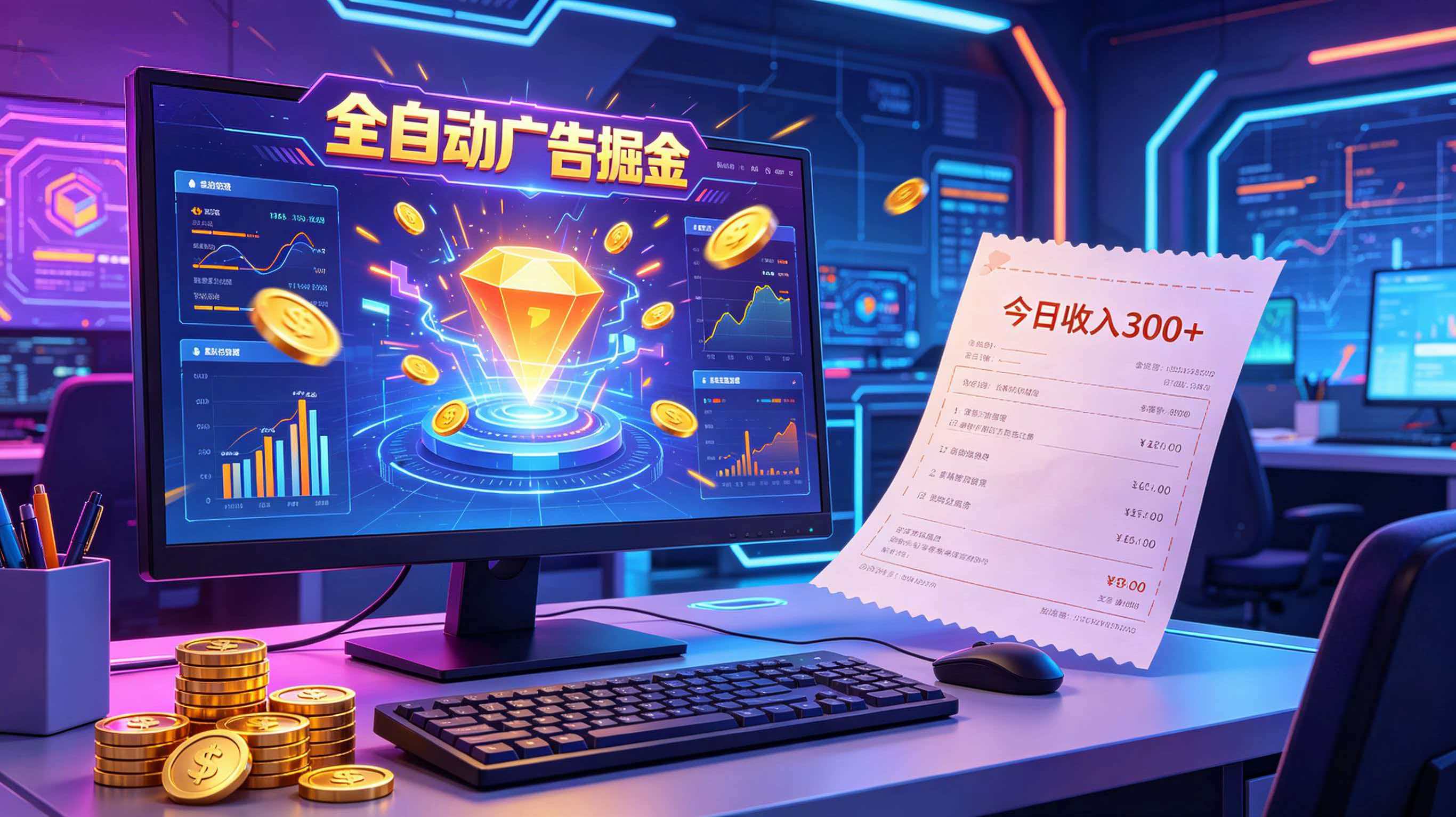 全自动广告掘金，日入300+。全程Ai自动化运行，解放双手，时间自由。收益稳定-智富思维学堂
