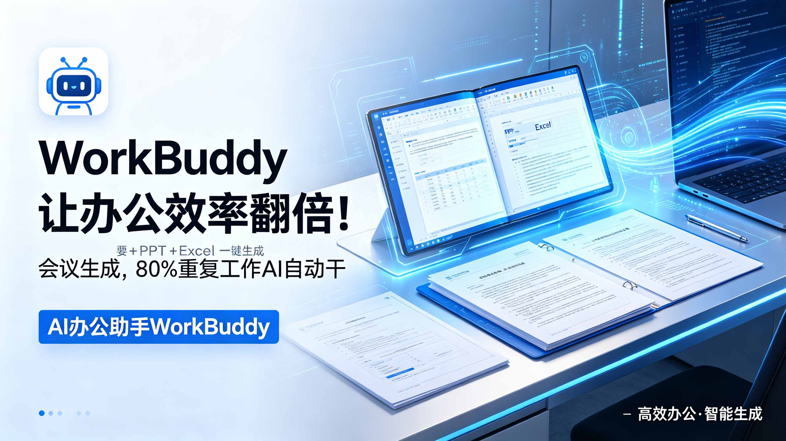 WorkBuddy让办公效率翻倍！会议纪要+PPT+Excel一键生成，80%重复工作AI自动干-智富思维学堂