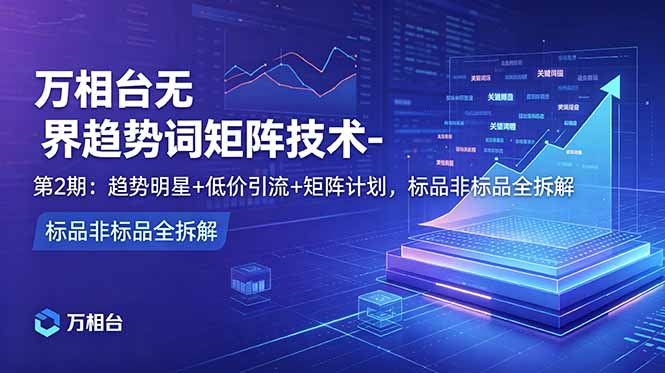 万相台无界趋势词矩阵技术-第2期：趋势明星+低价引流+矩阵计划，标品非标品全拆解-智富思维学堂