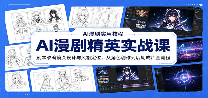 AI漫剧精英实战课：剧本改编镜头设计与风格定位，从角色创作到后期成片全流程-智富思维学堂