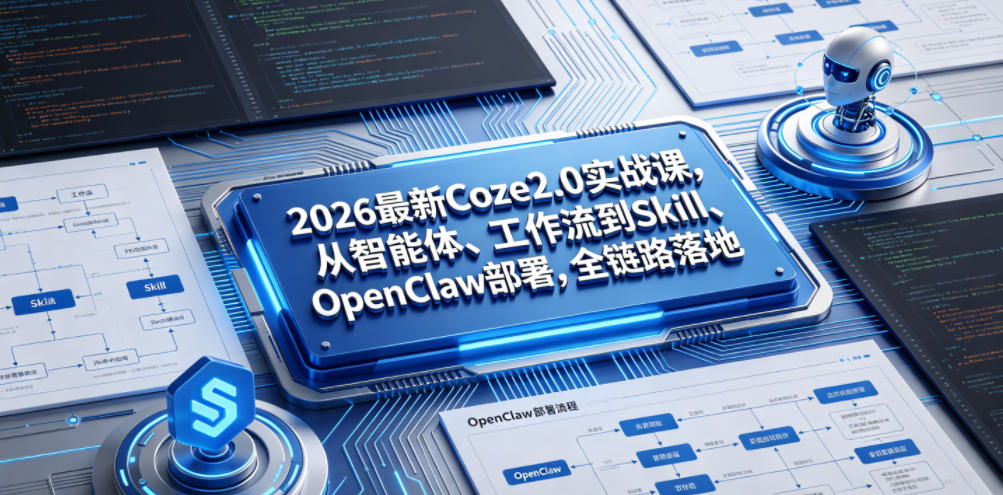 2026最新Coze2.0实战课，从智能体、工作流到Skill、OpenClaw部署，全链路落地-智富思维学堂