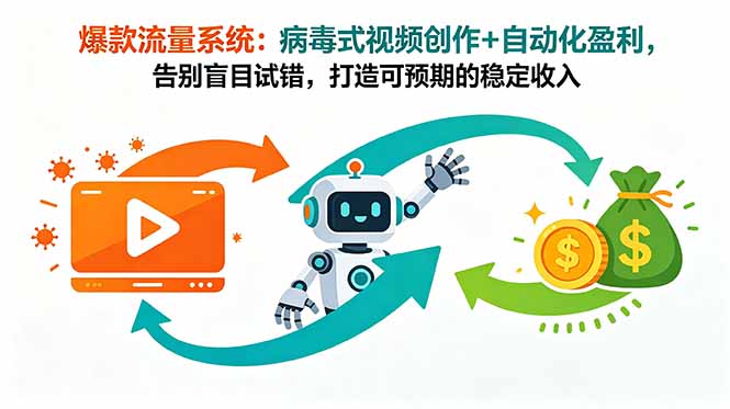 爆款流量系统:病毒式视频创作+自动化盈利,告别盲目试错,打造可预期的稳定收入-智富思维学堂