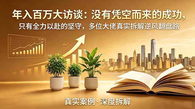 年入百万大访谈-更新：没有凭空而来的成功，只有全力以赴的坚守，多位大佬真实拆解逆风翻盘路-智富思维学堂
