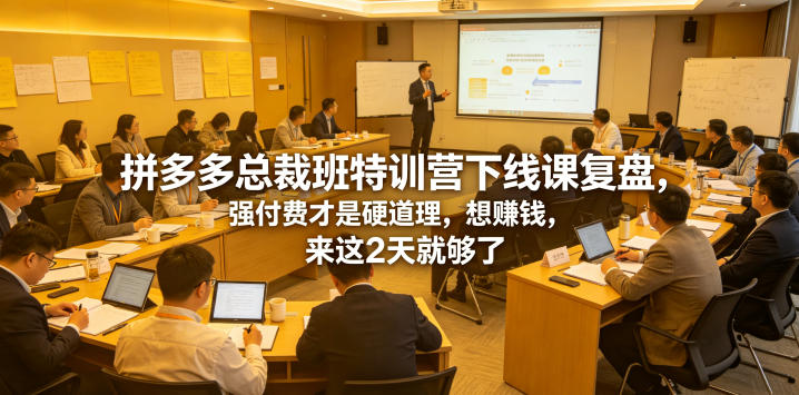 拼多多总裁班特训营下线课复盘,强付费才是硬道理,想賺钱,来这2天就够了-智富思维学堂