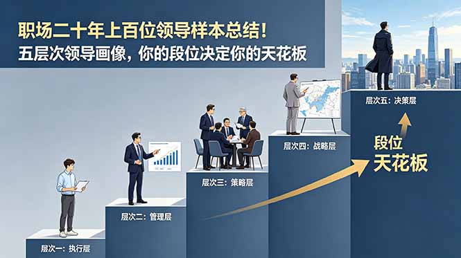 付费文章：职场二十年上百位领导样本总结！五层次领导画像，你的段位决定你的天花板-智富思维学堂