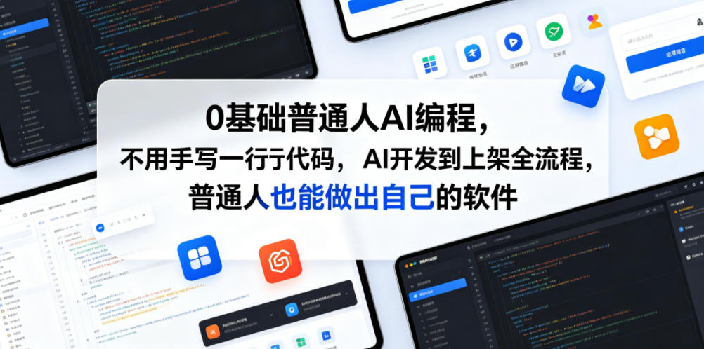 0基础普通人AI编程,不用手写一行代码,AI开发到上架全流程,普通人也能做出自己的软件-智富思维学堂