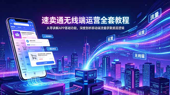 速卖通无线端运营全套教程，从零讲解APP基础功能，深度剖析移动端流量获取底层逻辑-智富思维学堂