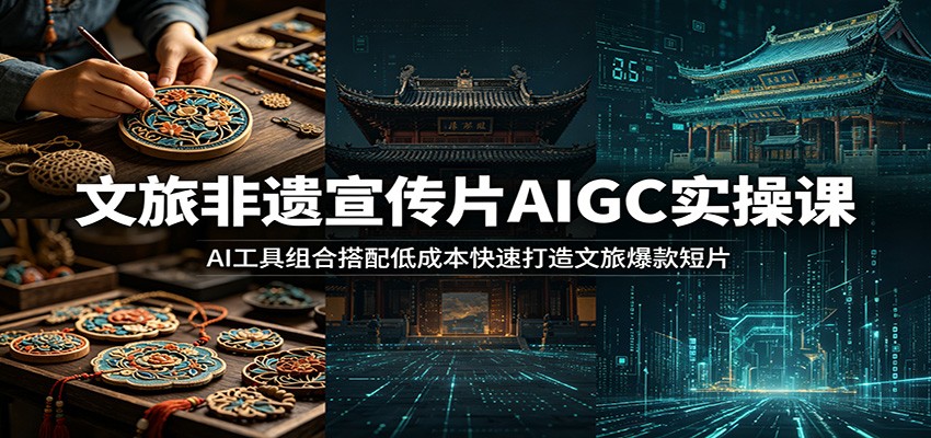 文旅非遗宣传片AIGC实操课：AI工具组合搭配低成本快速打造文旅爆款短片-智富思维学堂