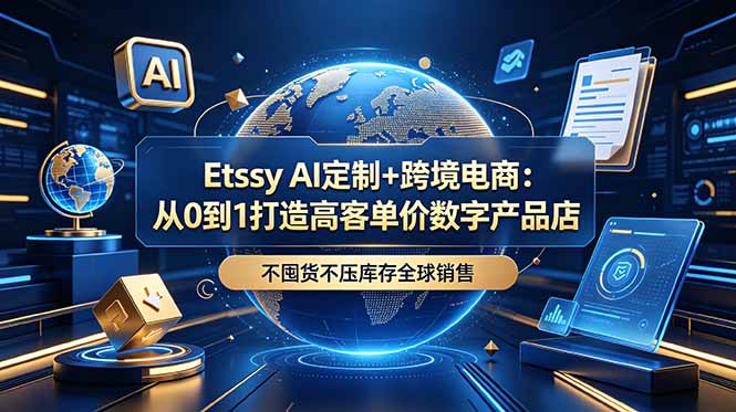 Etsy AI定制+跨境电商：从0到1打造高客单价数字产品店，不囤货不压库存全球销售-智富思维学堂