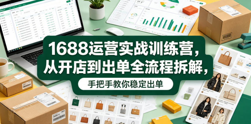 1688运营实战训练营,从开店到出单全流程拆解,手把手教你稳定出单(更新0620)-智富思维学堂