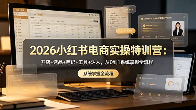 2026小红书电商实操特训营:开店+选品+笔记+工具+达人,从0到1系统掌握全流程-智富思维学堂