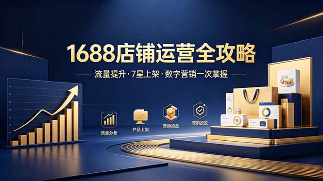 1688店铺没流量？产品上架不到7星？数字营销不会投？全套运营技能一次学(更新6月-智富思维学堂