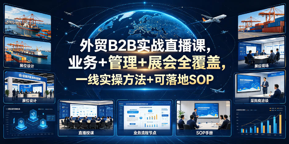 外贸B2B实战直播课，业务+管理+展会全覆盖，一线实操方法+可落地SOP-智富思维学堂