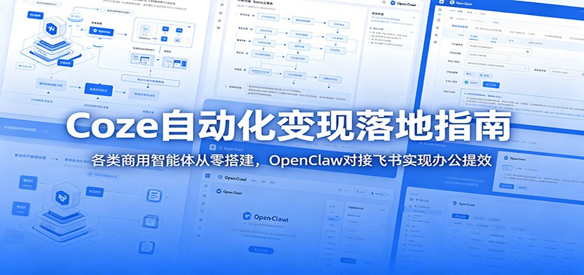 Coze自动化变现落地指南：各类商用智能体从零搭建，OpenClaw对接飞书实现办公提效-智富思维学堂