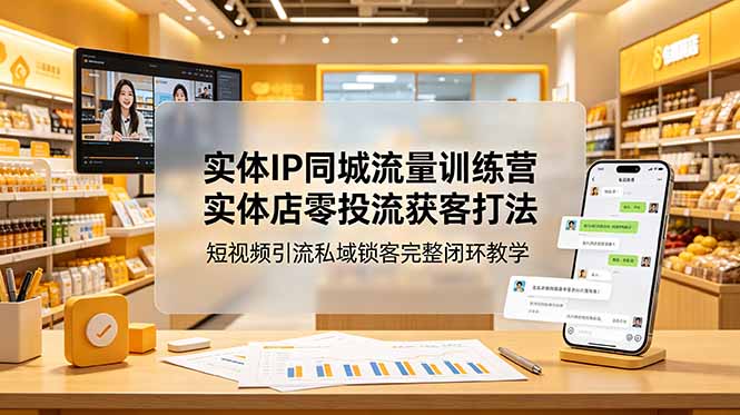 实体IP同城流量训练营:实体店零投流获客打法,短视频引流私域锁客完整闭环教学-智富思维学堂