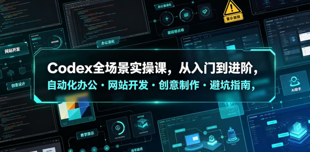Codex全场景实操课,从入门到进阶,自动化办公・网站开发・创意制作・避坑指南,全流程教学-智富思维学堂