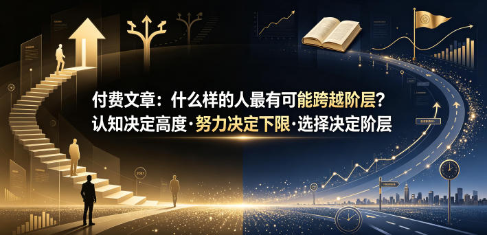 付费文章:什么样的人最有可能跨越阶层?认知决定高度·努力决定下限·选择决定阶层-智富思维学堂