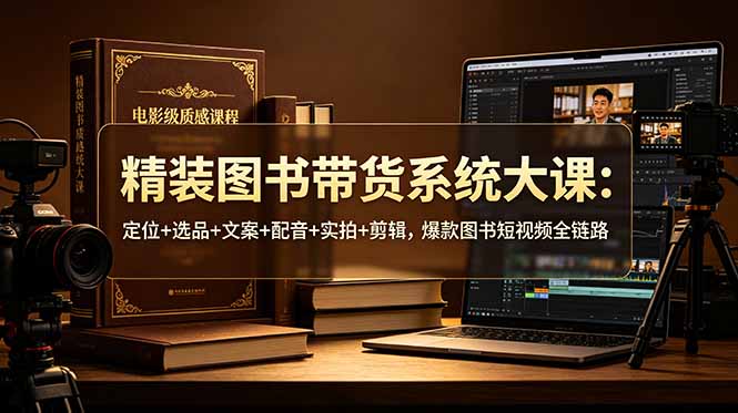 精装图书带货系统大课:定位+选品+文案+配音+实拍+剪辑,爆款图书短视频全链路-智富思维学堂