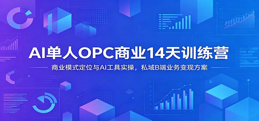 AI单人OPC商业14天训练营：商业模式定位与AI工具实操，私域B端业务变现方案-智富思维学堂