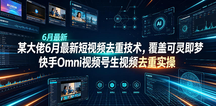 某大佬6月最新短视频去重技术，覆盖可灵即梦快手Omni视频号生视频去重实操-智富思维学堂