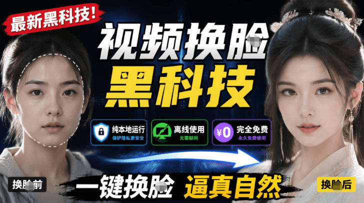 AI人工智能如此夸张？一键视频换Lian黑科技，纯本地离线运行，本地视频换Lian娱乐工具，AI FaceSwap-智富思维学堂