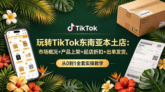 玩转TikTok东南亚本土店：市场概况+产品上架+起店折扣+出单发货，从0到1全套实操教学-智富思维学堂