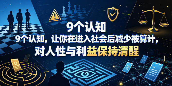付费文章：9个认知，让你在进入社会后减少被算计，对人性与利益保持清醒-智富思维学堂
