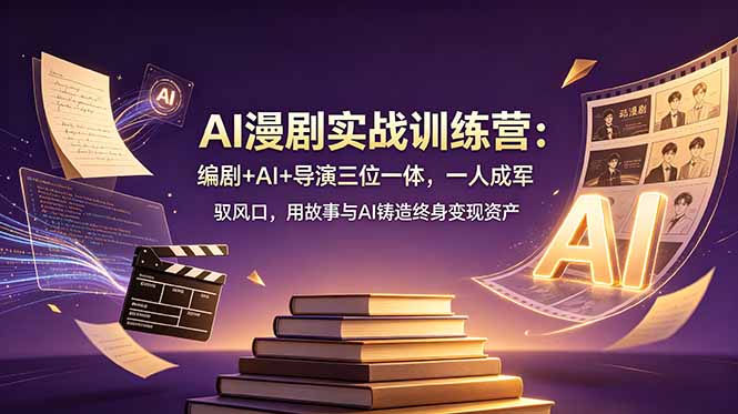 AI漫剧实战训练营：编剧+AI+导演三位一体，一人成军 驭风口，用故事与AI铸造终身变现资产-智富思维学堂