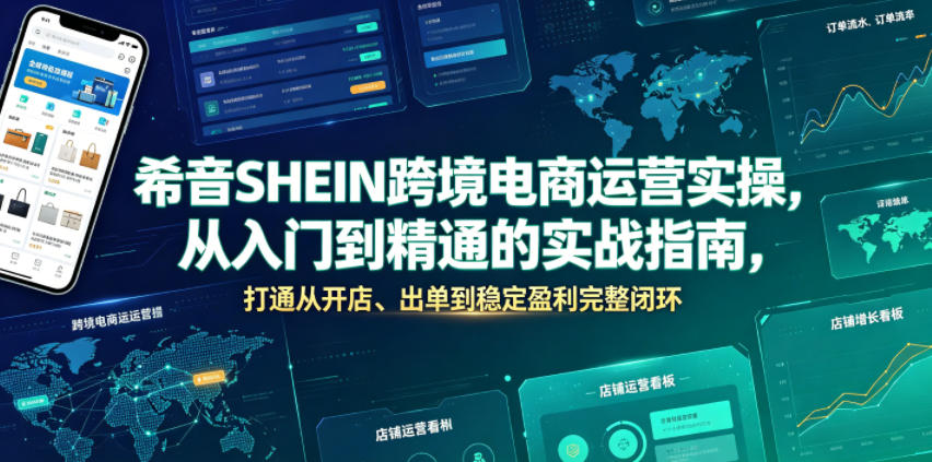 希音SHEIN跨境电商运营实操,从入门到精通的实战指南,打通从开店、出单到稳定盈利完整闭环-智富思维学堂