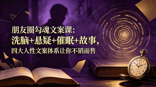 朋友圈勾魂文案课：洗脑+悬疑+催眠+故事，四大人性文案体系让你不销而售-智富思维学堂