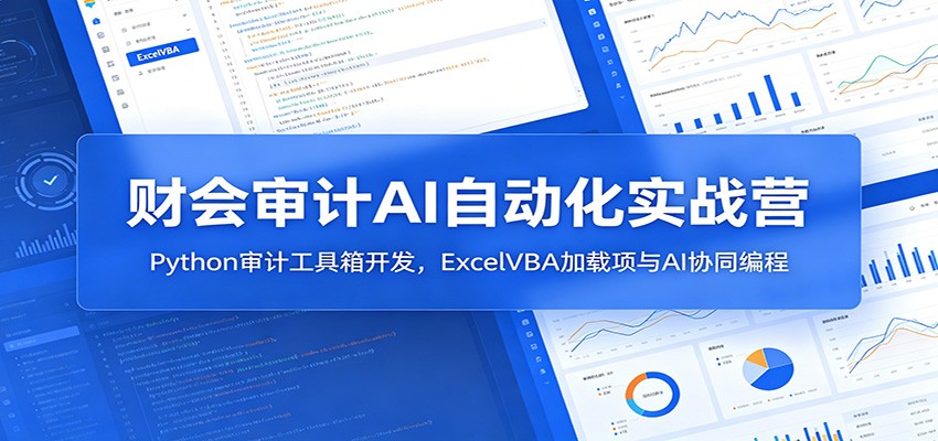 财会审计AI自动化实战营：Python审计工具箱开发，ExcelVBA加载项与AI协同编程-智富思维学堂