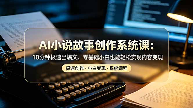 AI小说故事创作系统课：10分钟极速出爆文，零基础小白也能轻松实现内容变现-智富思维学堂