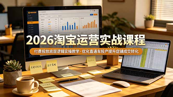 2026 淘宝运营实战课程,付费投放底层逻辑实操教学,优化直通车投产提升店铺成交转化-智富思维学堂