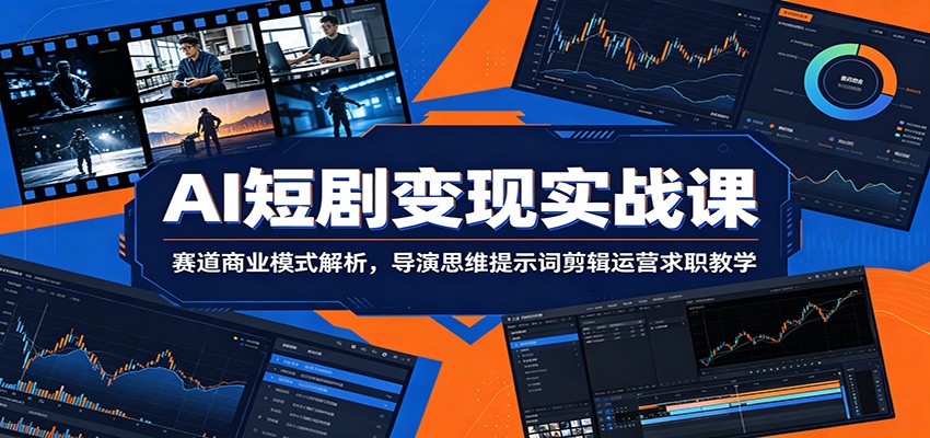 AI短剧变现实战课：赛道商业模式解析，导演思维提示词剪辑运营求职教学-智富思维学堂