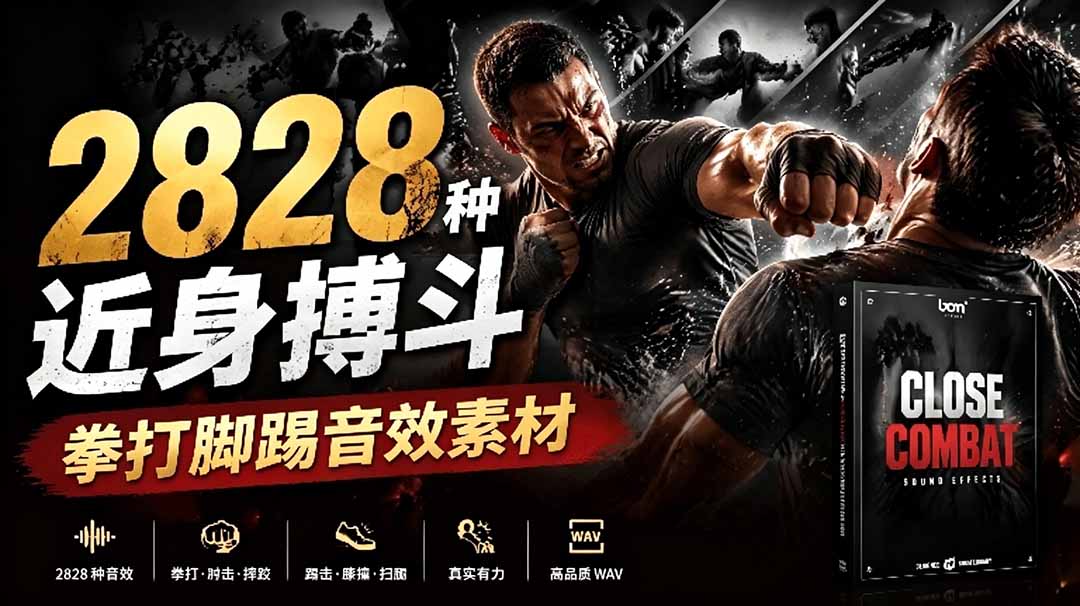 宝藏级别音效！2828种近身搏斗拳打脚踢音效素材，全部中文分类，免解压使用  Close Combat-智富思维学堂