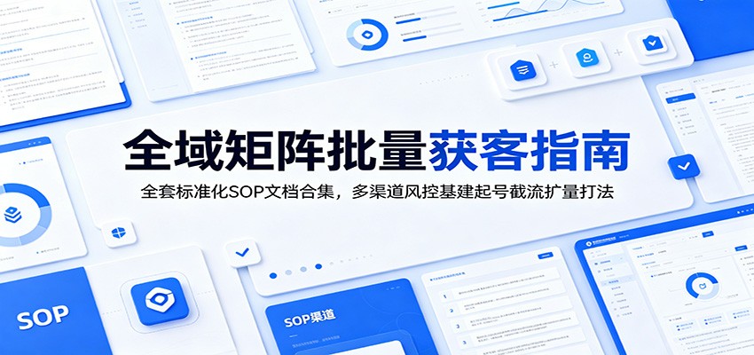 全域矩阵批量获客指南：全套标准化SOP文档合集，多渠道风控基建起号截流扩量打法-智富思维学堂