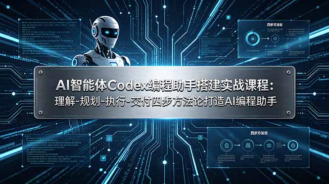 AI智能体Codex编程助手搭建实战课程:理解-规划-执行-交付四步方法论打造AI编程助手-智富思维学堂