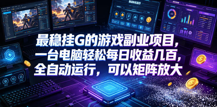 最稳挂G的游戏副业项目,一台电脑轻松每日收益几百,全自动运行,可以矩阵放大【揭秘】-智富思维学堂