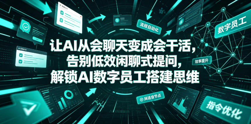 让AI从会聊天变成会干活,告别低效闲聊式提问,解锁AI数字员工搭建思维-智富思维学堂